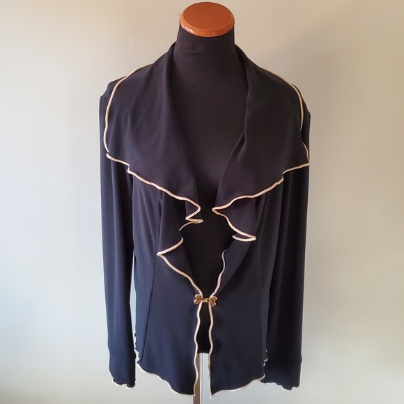 Joseph Ribkoff 14 Whimsigoth Dark Romantic Feminine Silky Jersey Knit  Cardigan - Picture 1 of 10